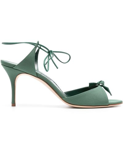 Manolo Blahnik Potasia 70 Crepe Sandals - Green