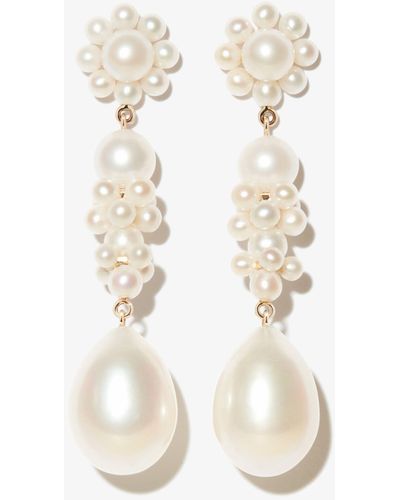 Sophie Bille Brahe 14k Yellow Bellis L'eau Pearl Earrings - Metallic