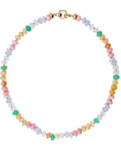 Harwell Godfrey 18k Yellow Pastel Bead Foundation Necklace - Women's - Opal/18kt Yellow /moon Stone/chrysoprase - Metallic