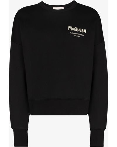 Alexander McQueen Graffiti Logo Sweatshirt - Men's - Cotton/polyamide - Black