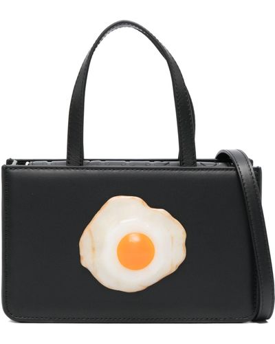 Puppets and Puppets egg Small Leather Top-handle Bag - Women's - Calf Leather/metal/plastic - Black