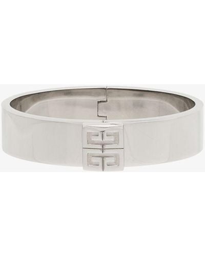 Givenchy Silver Tone 4g Cuff Bracelet - Metallic