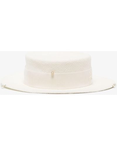 Ruslan Baginskiy Straw Boater Hat - White