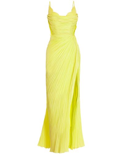 Maria Lucia Hohan Leonie Pleated Midi Dress - Yellow