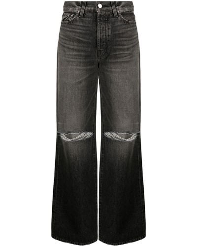 Amiri Distressed Wide-leg Jeans - Black
