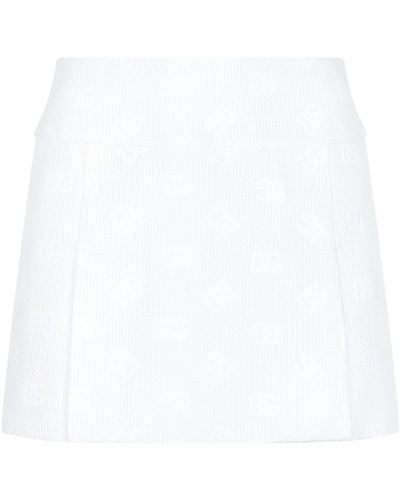 Dolce & Gabbana Logo Jacquard Mini Skirt - White