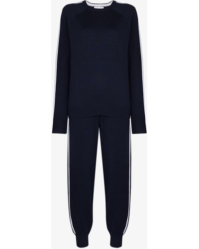 Olivia Von Halle Missy Paris Knitted Tracksuit - Women's - Silk/lurex/cashmere/lycra - Blue