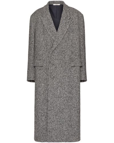 Valentino Garavani Gray Double-breasted Wool Coat
