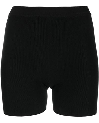 Matteau Rib Knit Bike Shorts - Black