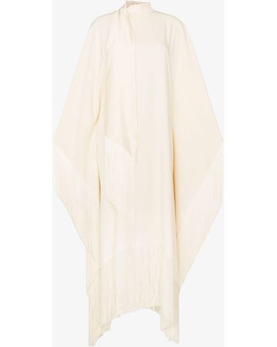 ‎Taller Marmo Mrs Ross Asymmetric Fringed Maxi Dress - Women's - Acetate/viscose - White