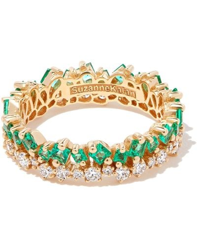 Suzanne Kalan 18k Yellow Gold Emerald Diamond Ring - Women's - Diamond/18kt Gold/emerald - Metallic