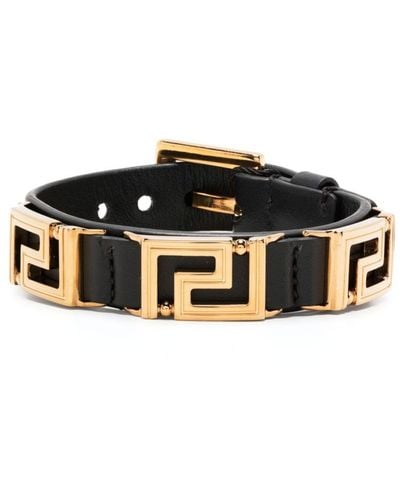 Versace Greca Goddess Leather Bracelet - Black