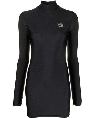 Coperni Logo-print High-neck Minidress - Black