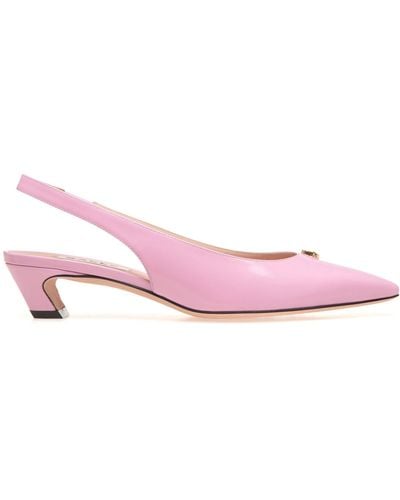 Bally Sylt 35 Slingback Leather Court Shoes - Pink