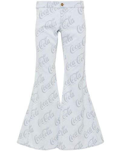ERL X Coca Cola Cool Low-rise Flared Jeans - Unisex - Cotton/polyester/elastane - Blue