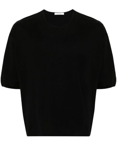 Lemaire Drop Shoulder Cotton T-shirt - Black