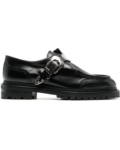 Toga Virilis Buckled Leather Monk Shoes - Black