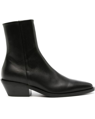 A.Emery Hudson Leather Ankle Boots - Black