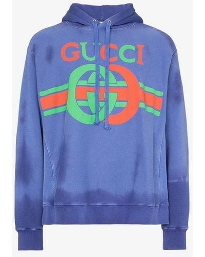 Gucci Sweatshirt With Interlocking G Print - Blue