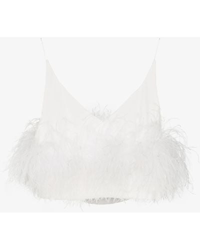 16Arlington Poppy Feather Camisole - Women's - Polyester/ostrich Feather - White