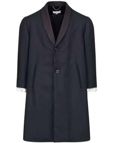 Maison Margiela Single-breasted Wool Coat - Black