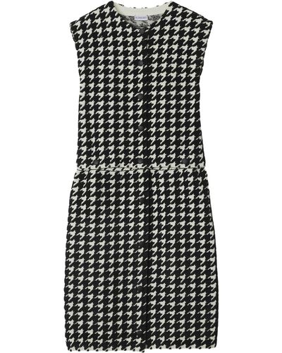 Burberry Houndstooth-pattern Convertible Dress - Black