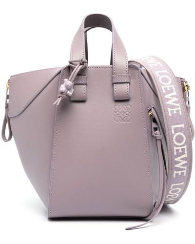 Loewe Hammock Compact Leather Tote Bag - Purple