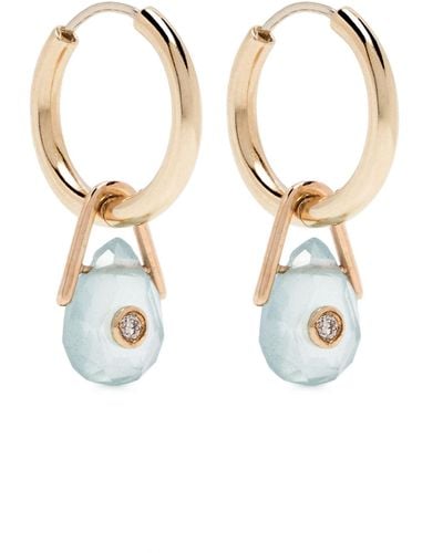 Pascale Monvoisin 9k Yellow Aquamarine And Diamond Earrings - White