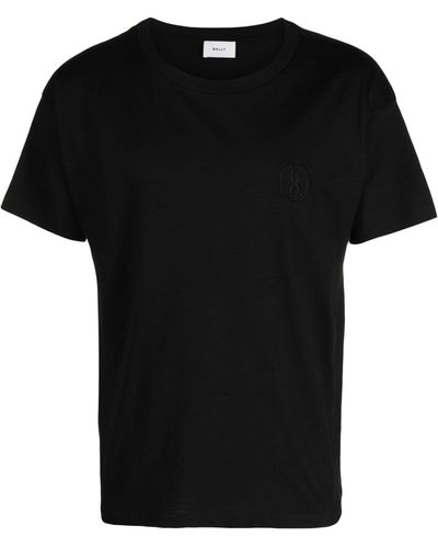 Bally Logo-embroidered Cotton T-shirt - Black