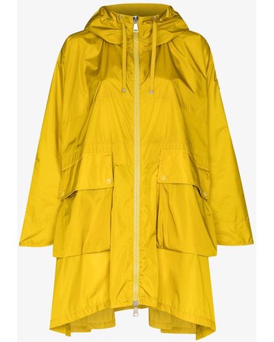 Moncler High-low Rain Coat - Yellow
