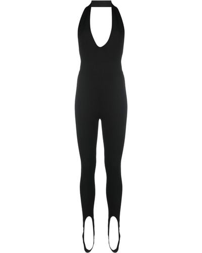Saint Laurent Halterneck Wool Jumpsuit - Women's - Wool - Black