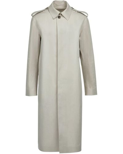 Ferragamo Cotton-blend Long Coat - Gray