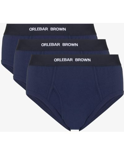 Orlebar Brown Logo Cotton Briefs Set - Men's - Cotton/elastane - Blue