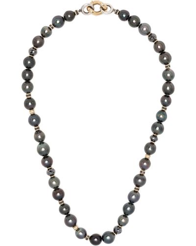 MAOR 18k Yellow Gold Les Noir Pearl And Diamond Necklace - Metallic