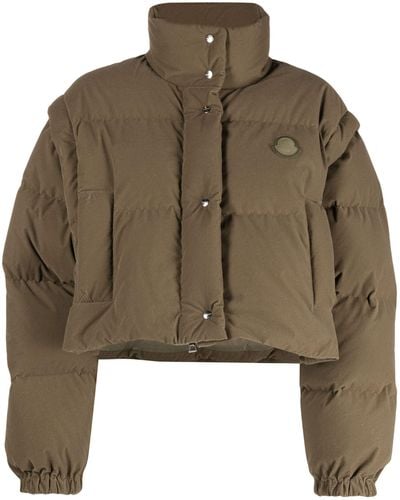 Moncler Convertible Cotton Puffer Jacket - Brown