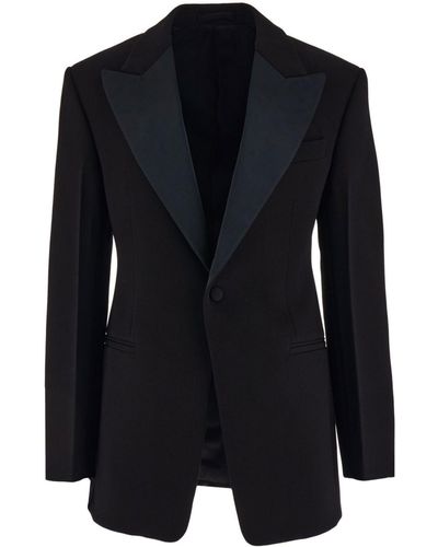 Ferragamo Single-breasted Tuxedo Blazer - Black
