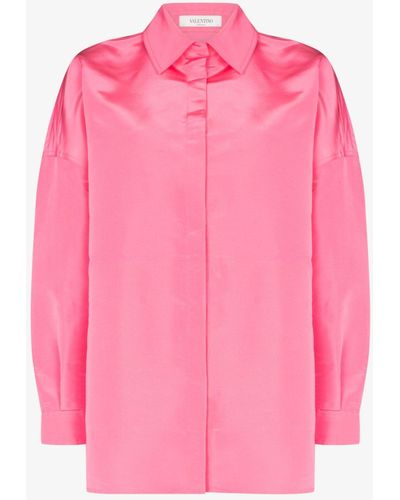 Valentino Garavani Oversized Silk Jacket - Pink