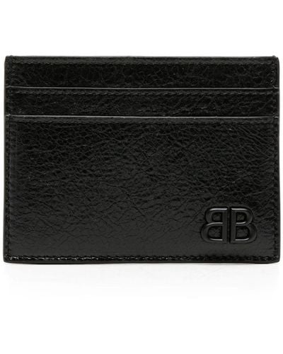 Balenciaga Monaco Leather Card Holder - Black