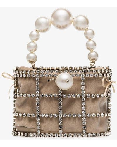 Rosantica Holli Pearl-handle Caged Minaudiere Bag - Metallic