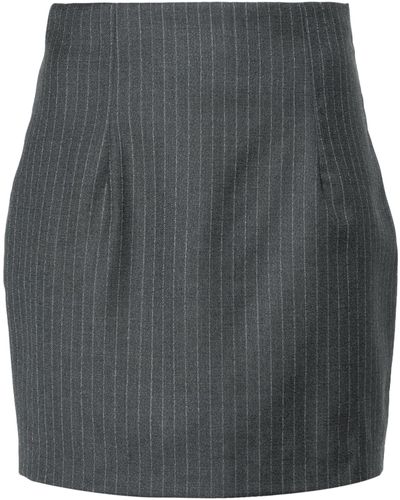 GAUGE81 Mani Pinstripe Pencil Mini Skirt - Women's - Acetate/virgin Wool/cupro - Gray