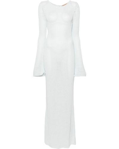 AYA MUSE Ocra Knitted Maxi Dress - White