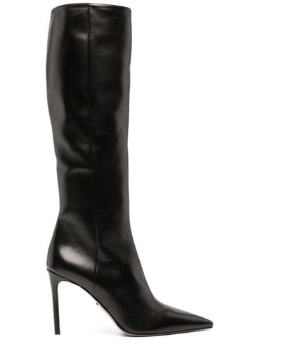 Prada 95mm Knee-high Nappa Leather Boots - Black