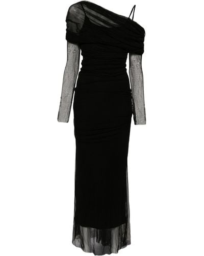 Christopher Esber Veiled Silk Maxi Dress - Black