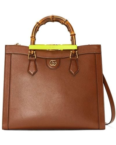Gucci Diana Bamboo Handle Medium Handbag - Brown