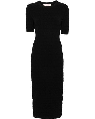 Valentino Garavani Short-sleeved Knitted Dress - Black