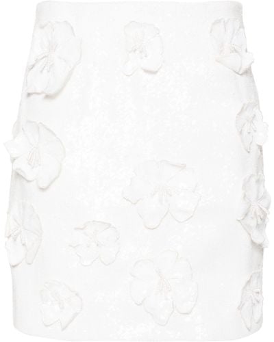 ROTATE BIRGER CHRISTENSEN Sequinned Mid-rise Miniskirt - White