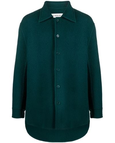 Lanvin Wool-mohair Cocoon Overshirt - Green