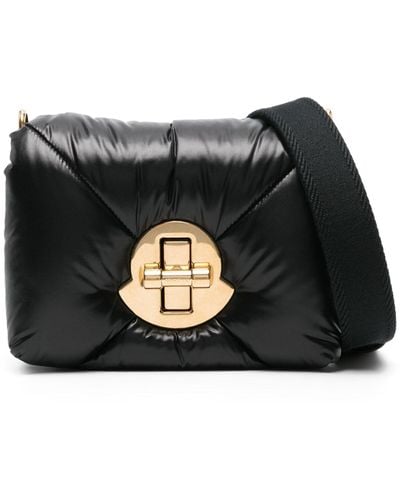 Moncler Mini Puf Leather Crossbody Bag - Black