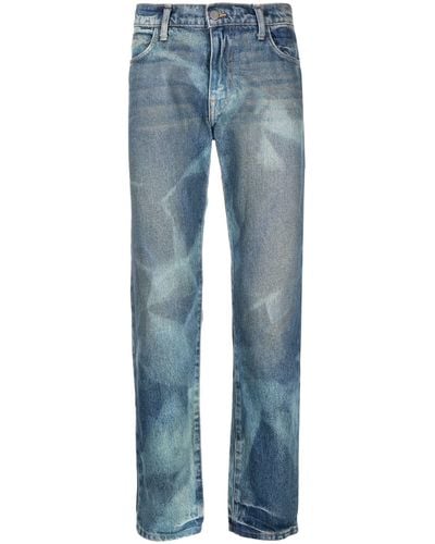 424 X Armes Bleached Straight Leg Jeans - Blue
