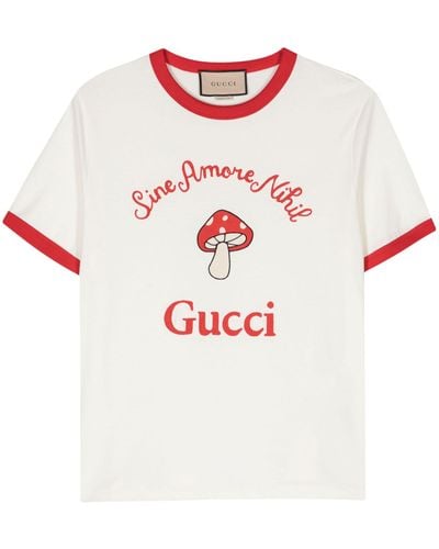 Gucci Embroidered Cotton-jersey T-shirt - White